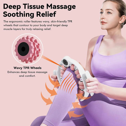 Lymphatic Drainage Massager Roller Anti-Cellulite Fascia Tool Legs Glutes Belly