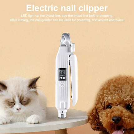 2in1 Electric Pet Dog Nail Grinder and Clipper Toenail Clippers&LED Lights