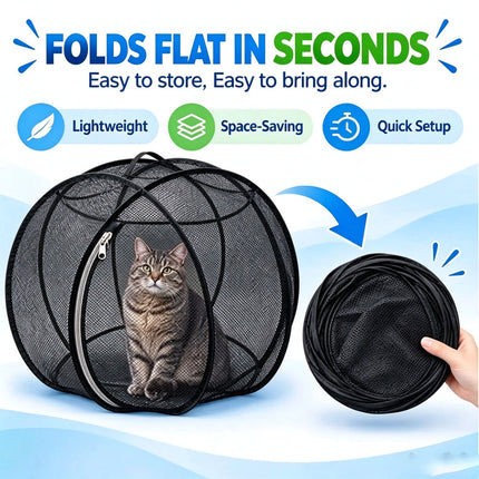 Rolling Cat Hamster Ball for Outside,Pop Up Catio Outdoor Cat Enclosure 27inch