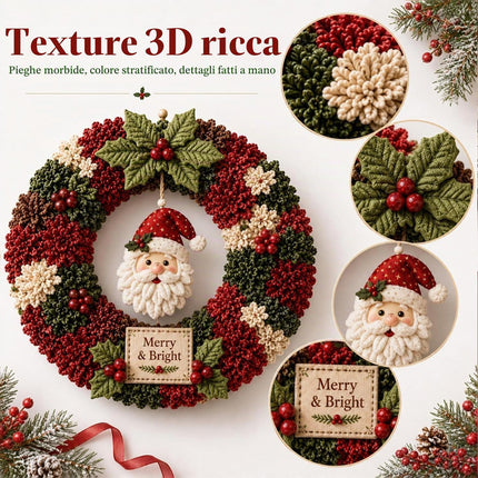 Handmade 3D Fabric Poke Wreath DIY Kit Christmas Wreath Making Set Craft Gift