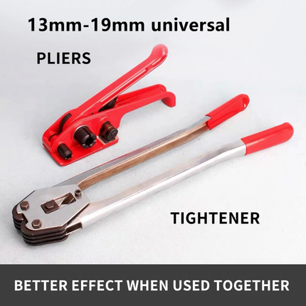 Manual Strapping Tool Red Tensioner Plastic Steel Banding Packing Tightener Kit