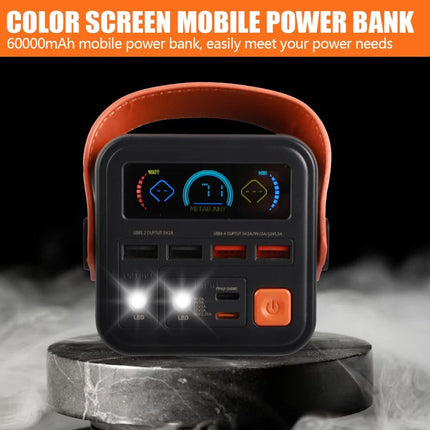 60000mAh Bank Power 36W PD QC Fast Charging for phone Outdoor Camping Power Supp
