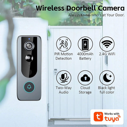 Wireless WiFi Doorbell Camera Audio Intercom Motion Detect Night Vision Doorbell