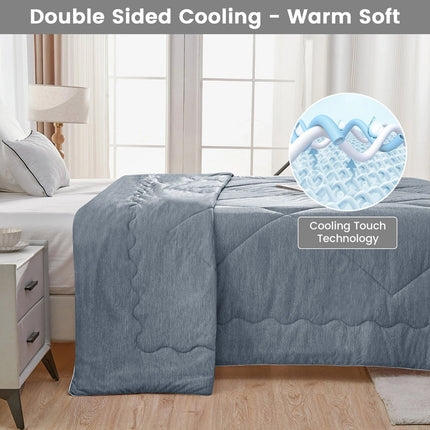Summer Cooling Comforter Blanket, Cooling Silk-like Fabric Soft Touch Lightweight Quilt for Hot Sleepers