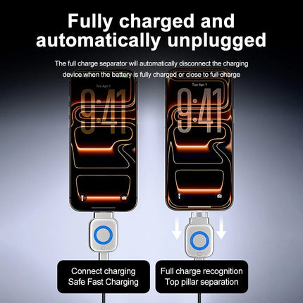 Type-C 140W Auto Disconnect Charging Adapter Fast Charge Mechanical Cut-Off - Silver White