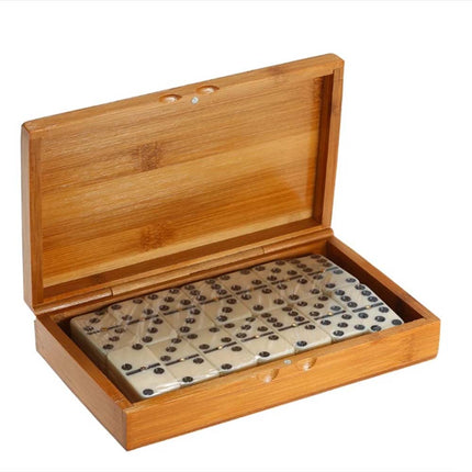 28 Tiles Dominos Set Double 6 Domino Game with Natural Wooden Box Board Game