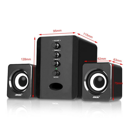 Surround 3D Sound System Speakers Gaming Bass USB Wired for Desktop Computer