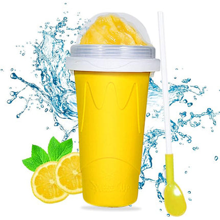 Yellow Slushie Maker Cup Quick Freeze Magic Squeeze Cup Milkshake Cup Ice Cream Maker