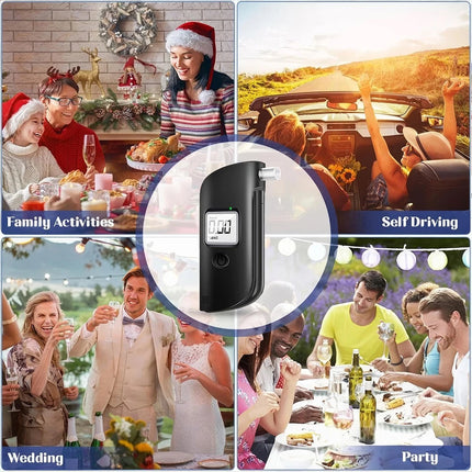 Portable BAC Test Device Dual Sensor Breathalyser Alcohol Tester LCD Display