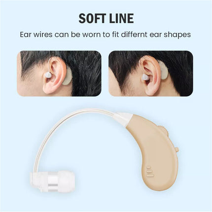 1 Pair Hearing Aid Rechargeable Invisible BTE with Charger Dock 1 year Warranty