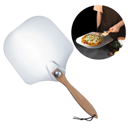 35cm Aluminum Pizza Peel Oven Paddle Shovel Baker + Wooden Handle Cooking Tool  European Style