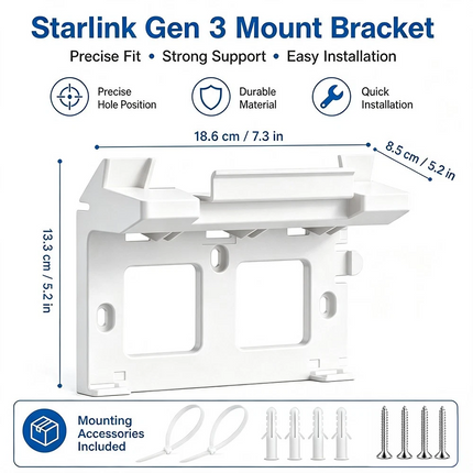 Starlink Gen 3 Router and Power Supply Wall Mount Kit Bracket for Starlink Gen 3