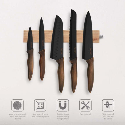 30cm  Knife Strip for Wall Premium Acacia Wood Strong  Holder Rack
