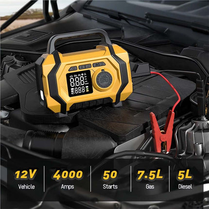 9000A Car Jump Starter Power Bank With Air Compressor Battery Booster 5 in 1 HOT