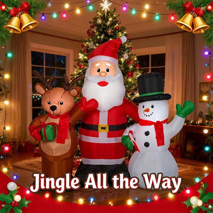 Inflatable Christmas Santa Claus Snowman Reindeer With LED lights decoration Set
