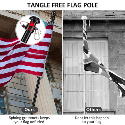 1.8M Telescoping Flag Pole Kit for House Stainless Steel Flag Pole Holder