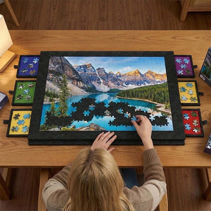 Felt Puzzle Board Felt Jigsaw Puzzle Board Tilting Puzzle Table 1000Pcs Storage