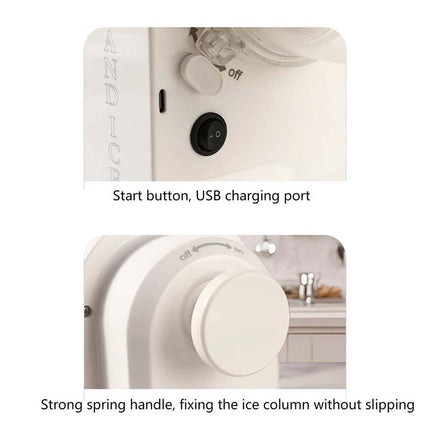 Home Electric Ice Shaver Crusher USB Rechargeable Easy Operation Portable