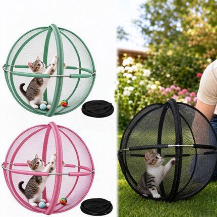 Rolling Cat Hamster Ball for Outside,Pop Up Catio Outdoor Cat Enclosure 27inch