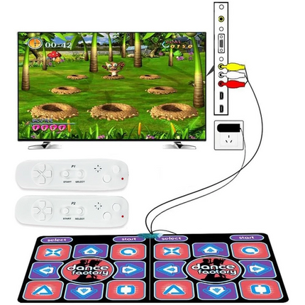 Double Dance Mat Non-Slip Wireless Dancing Step Pad Interactive Music Game