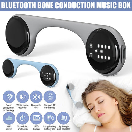 Under-Pillow Bone Conduction Sleep Speaker Bluetooth 5.4, White Noise,Sleep Aid Grey