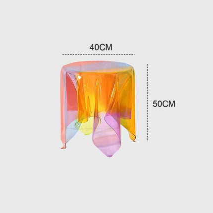 Stylish Acrylic Rainbow Round Stool