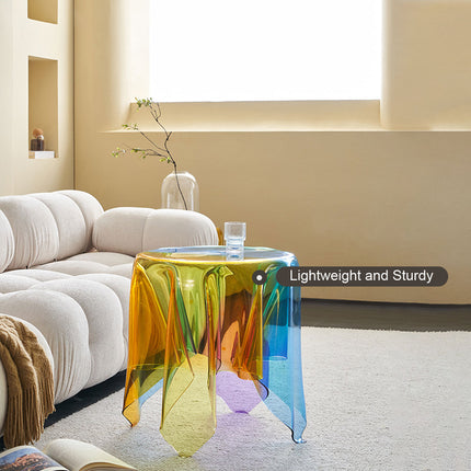 Stylish Acrylic Rainbow Round Stool