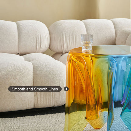 Stylish Acrylic Rainbow Round Stool