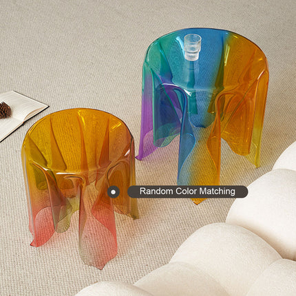 Stylish Acrylic Rainbow Round Stool