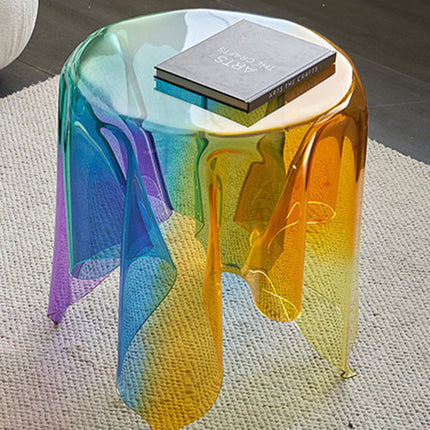 Stylish Acrylic Rainbow Round Stool