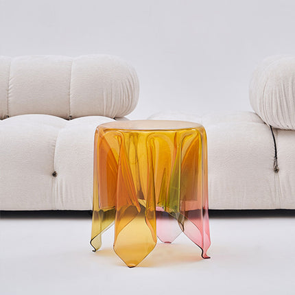 Stylish Acrylic Rainbow Round Stool