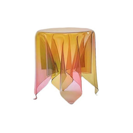 Stylish Acrylic Rainbow Round Stool