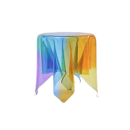 Stylish Acrylic Rainbow Round Stool