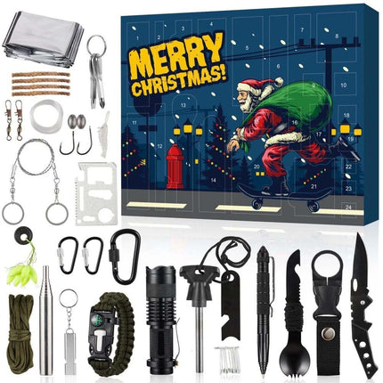 Advent Calendar Survival Kits For Men 24 Day Christmas Countdown Calendar Hiking A