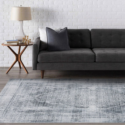 Extra Large Silver Grey Paisley Persian Style Rug, Indoor Household Floor Carpet