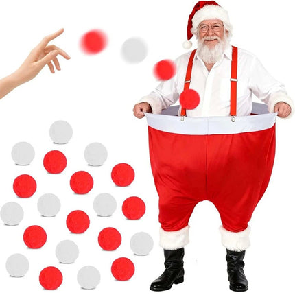 Santa Pants Snowball Fight Red and White Christmas Fake Snowball Activity Christ