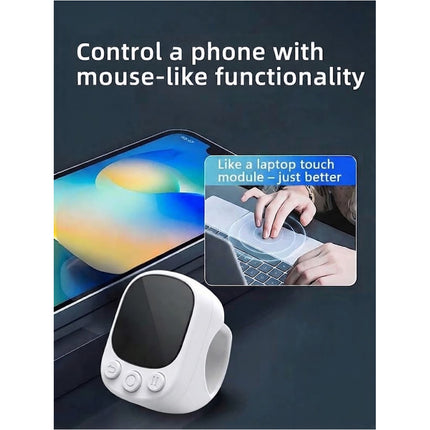 Auto Screen Clicker Bluetooth Ring Remote Wearable Controller Video Scrolling White