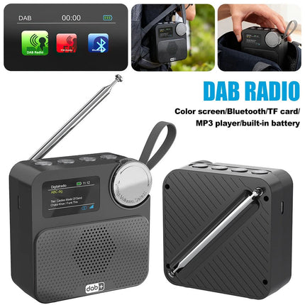 Portable Digital DAB+FM Radio & Bluetooth 5.3 Broadcasting Player Rechargeable