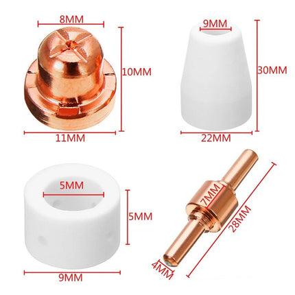 100pcs PT31 LG40 Plasma Cutter Consumables Torch Electrode Tip Nozzle CUT40/50