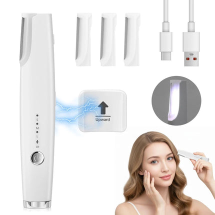 Women Electric Dermaplane Razor 3-Speed Rechargeable Facial Hair Peach Fuzz Remo