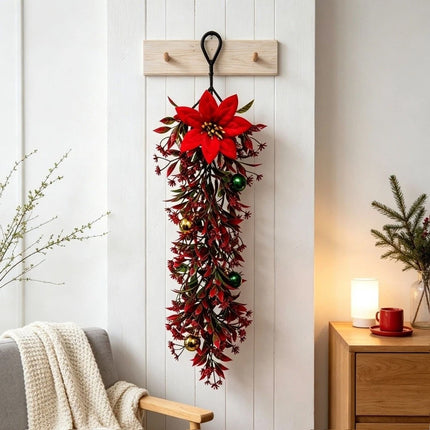 Plastic Artificial Christmas Ball Vine Wall Hanging