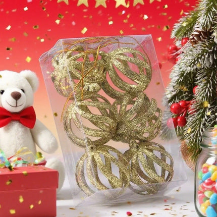 6Pcs 6cm Christmas Ball Ornaments Holiday Home Decoration