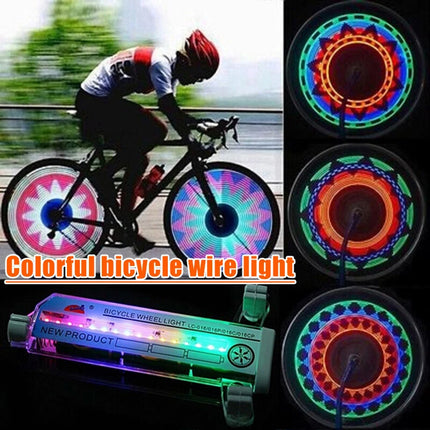 3D Bicycle Spokes LED Light Colorful Wheel Multi-color 16 LED Bike Spokes Lamp