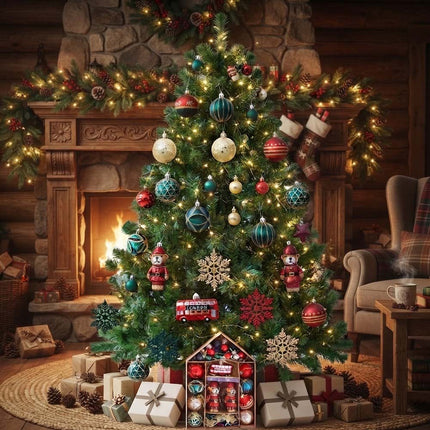 1 Box Christmas Tree Baubles Ball Ornament Xmas Hanging Balls DIY Party Decor