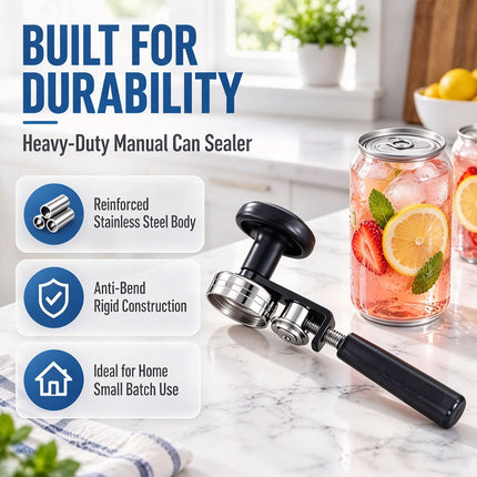 Manual Can Sealer Stainless Steel Sturdy Leakproof Food Preservation for 55mm