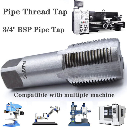 5Pc HSS Taper BSP Pipe Thread Tap Set HSS Screw Cutting 1/8" 1/4" 3/8" 1/2" 3/4"