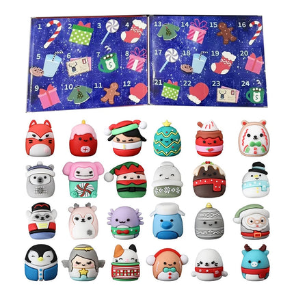 24 Day Micromallows Holiday Advent Calendar 2.5" PVC Toys Christmas Countdown