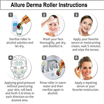 Derma Roller 192 Titanium Microneedles 0.5mm Anti Aging Skin Care