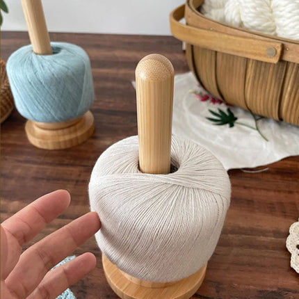 2PC Wooden Yarn Holder Rotating Yarn Storage Wool & Thread Holder for Knitting