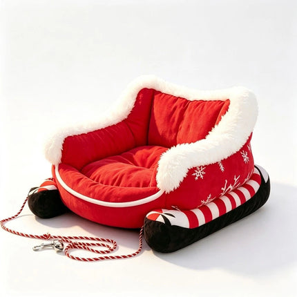 Dog Sleigh Bed, Santa Sleigh Dog Bed,Christmas Sleigh-Shaped Dogs Beds AU